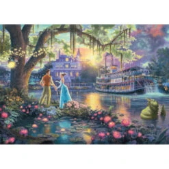 Puzzle Disney Kinkade - La Princesse Et La Grenouille - 1000 Pièces -Boutique De Jeux puzzle disney kinkade la princesse et la grenouille 1000 pieces 1