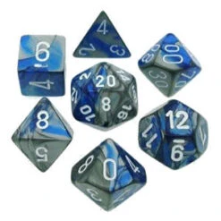 Set De 7 Dés - Gemini Bleu Et Acier (Chessex 26423)