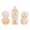 Set De 7 Dés Multiformat - Blanc Nacré Et Or -Boutique De Jeux set de 7 des multiformat blanc nacre et or