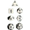 Set De 7 Dés - Opaque - Blanc / Noir (Chessex 25401) -Boutique De Jeux set de 7 des opaque blanc noir chx25401
