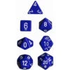 Set De 7 Dés - Opaque - Bleu / Blanc (Chessex 25406) -Boutique De Jeux set de 7 des opaque bleu blanc chx25406
