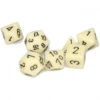 Set De 7 Dés - Opaque - Ivoire / Noir (Chessex 25400) -Boutique De Jeux set de 7 des opaque ivoire noir chessex 25400