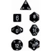 Set De 7 Dés - Opaque - Noir / Blanc (Chessex 25408)